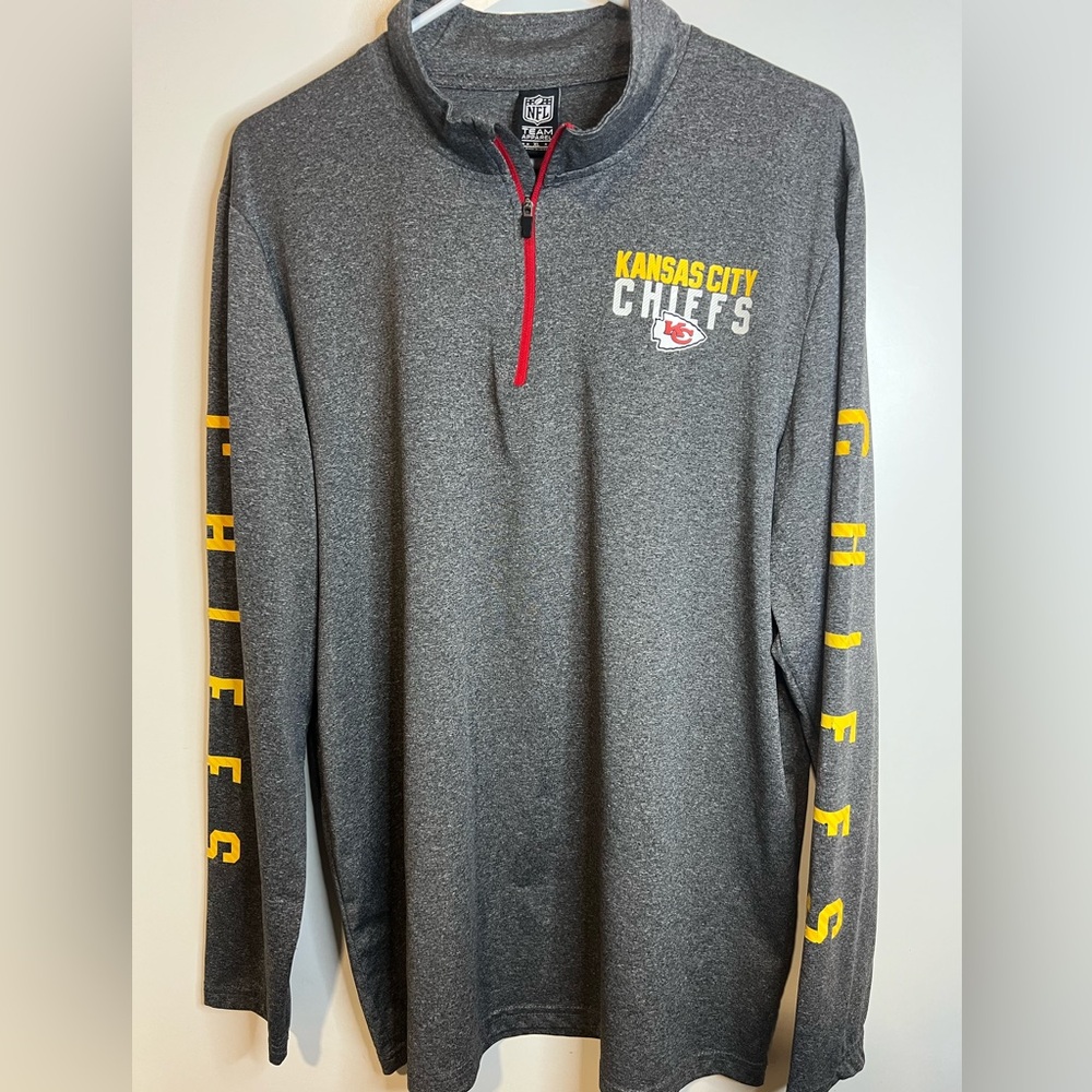 NFL Gray and Red Quarter-Zip Pullover